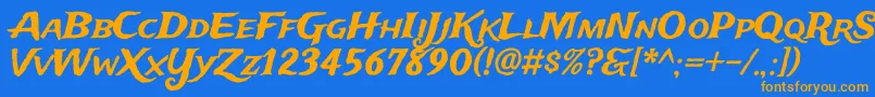 TradewindsRegular Font – Orange Fonts on Blue Background