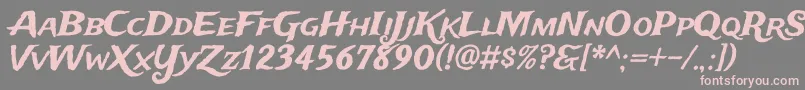フォントTradewindsRegular – 灰色の背景にピンクのフォント