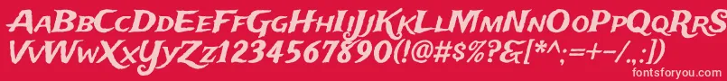 TradewindsRegular-Schriftart – Rosa Schriften auf rotem Hintergrund