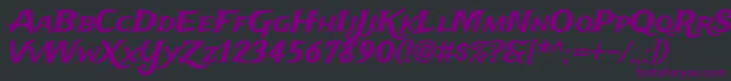 フォントTradewindsRegular – 黒い背景に紫のフォント
