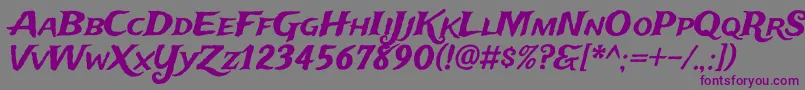 フォントTradewindsRegular – 紫色のフォント、灰色の背景