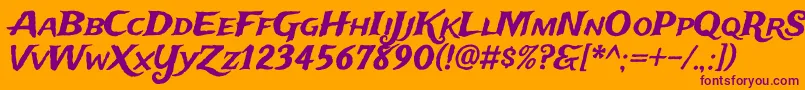 TradewindsRegular Font – Purple Fonts on Orange Background