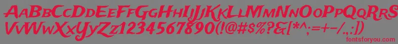 TradewindsRegular Font – Red Fonts on Gray Background