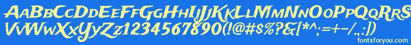 TradewindsRegular Font – Yellow Fonts on Blue Background