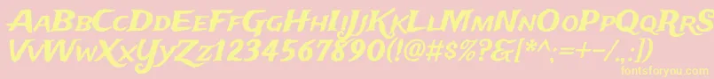 TradewindsRegular Font – Yellow Fonts on Pink Background