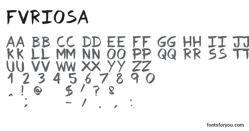 Schriftart Fvriosa – Alphabet, Zahlen, spezielle Symbole