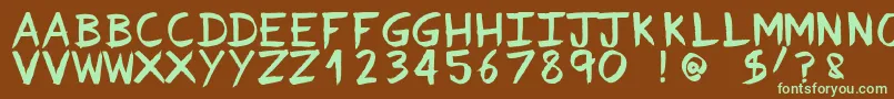 Fvriosa-fontti – vihreät fontit ruskealla taustalla