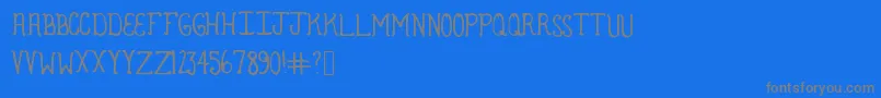 Armadillo-Schriftart – Graue Schriften auf blauem Hintergrund