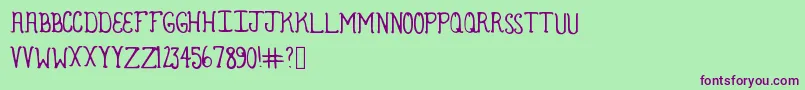 Armadillo Font – Purple Fonts on Green Background
