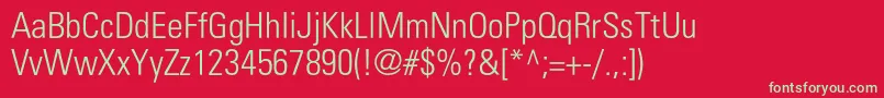 Partnerlightcondensed-Schriftart – Grüne Schriften auf rotem Hintergrund