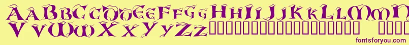 Whitc Font – Purple Fonts on Yellow Background