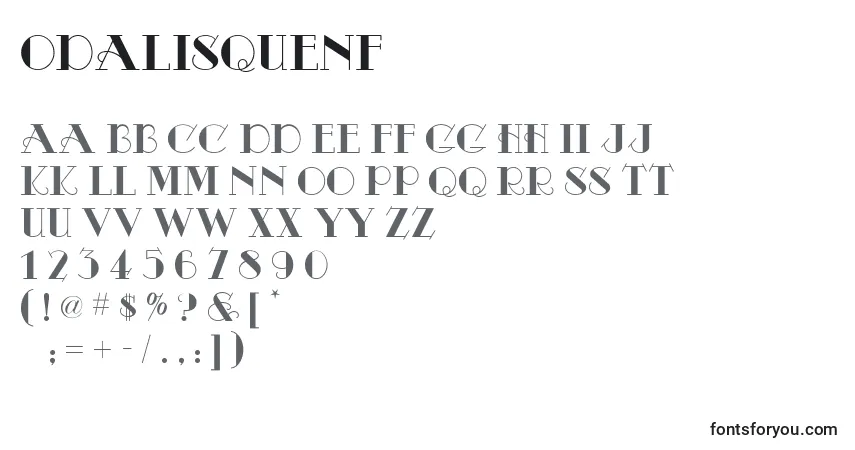 Czcionka OdalisqueNf – alfabet, cyfry, specjalne znaki