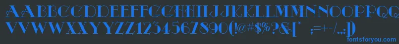 OdalisqueNf Font – Blue Fonts on Black Background