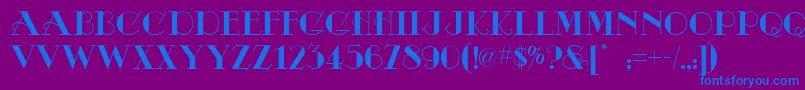 OdalisqueNf-fontti – siniset fontit violetilla taustalla