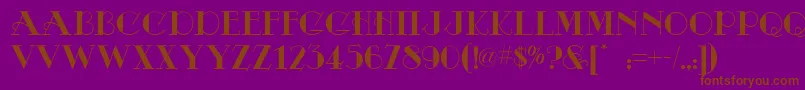 OdalisqueNf-fontti – ruskeat fontit violetilla taustalla