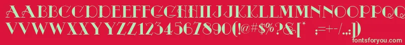 OdalisqueNf Font – Green Fonts on Red Background