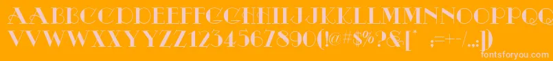 OdalisqueNf-Schriftart – Rosa Schriften auf orangefarbenem Hintergrund