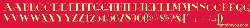 OdalisqueNf Font – Yellow Fonts on Red Background