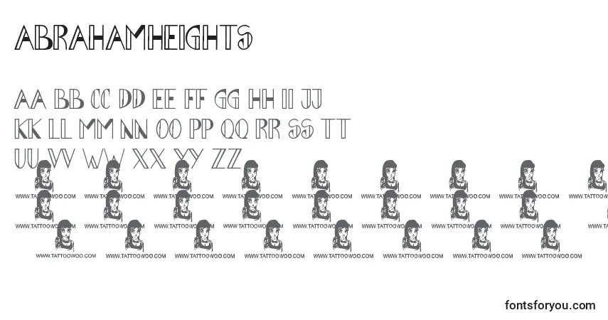 AbrahamHeights Font – alphabet, numbers, special characters
