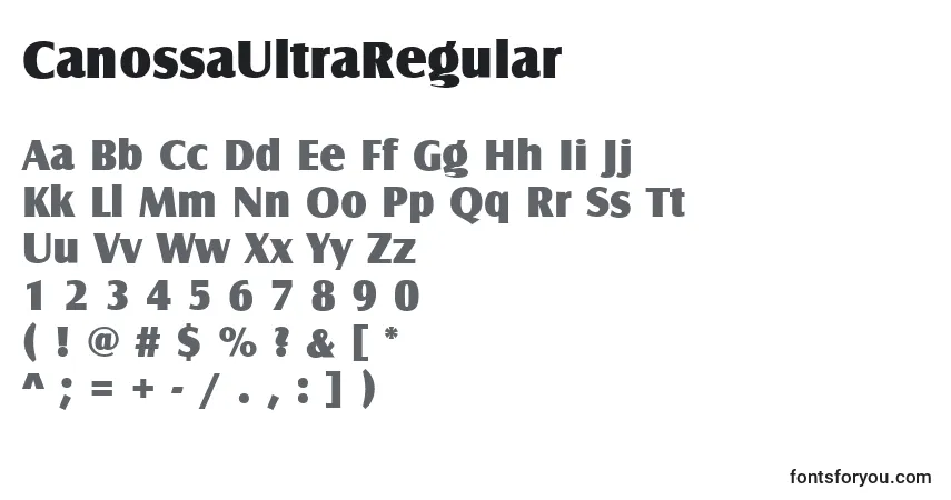 Schriftart CanossaUltraRegular – Alphabet, Zahlen, spezielle Symbole
