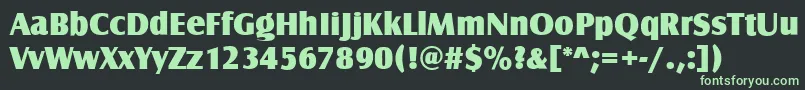 フォントCanossaUltraRegular – 黒い背景に緑の文字