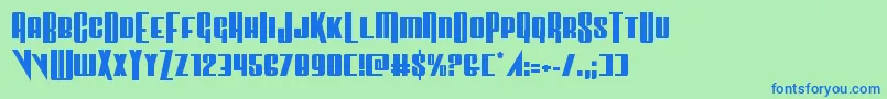 Vindicator Font – Blue Fonts on Green Background