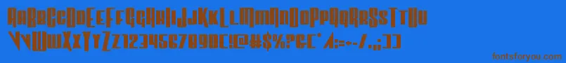 Vindicator Font – Brown Fonts on Blue Background