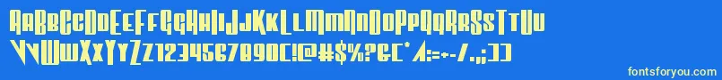 Vindicator Font – Yellow Fonts on Blue Background