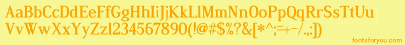 DustismoRomanBold Font – Orange Fonts on Yellow Background