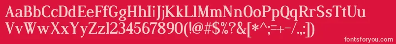 DustismoRomanBold Font – Pink Fonts on Red Background
