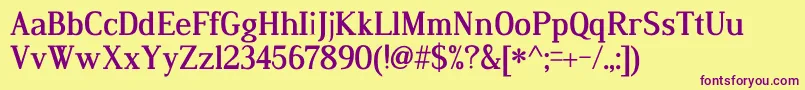 DustismoRomanBold Font – Purple Fonts on Yellow Background