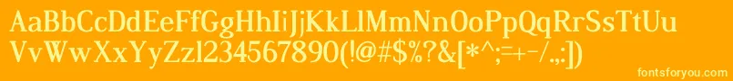 DustismoRomanBold Font – Yellow Fonts on Orange Background