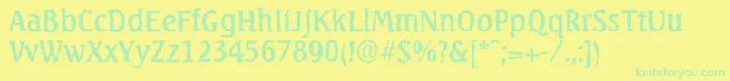 SeagullrandomRegular Font – Green Fonts on Yellow Background