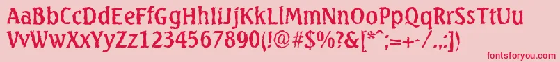 SeagullrandomRegular Font – Red Fonts on Pink Background