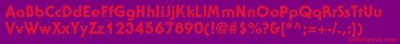 フォントJennyblackdbNormal – 紫の背景に赤い文字