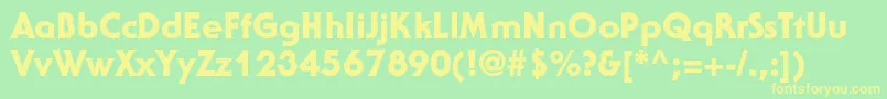 JennyblackdbNormal Font – Yellow Fonts on Green Background