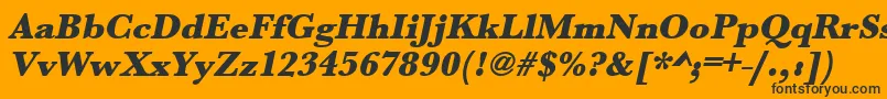 UrwbaskertultbolOblique-Schriftart – Schwarze Schriften auf orangefarbenem Hintergrund
