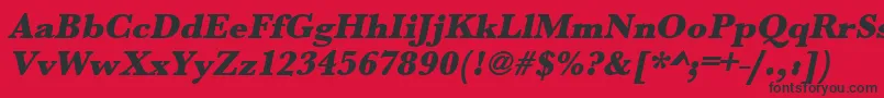 Шрифт UrwbaskertultbolOblique – чёрные шрифты на красном фоне