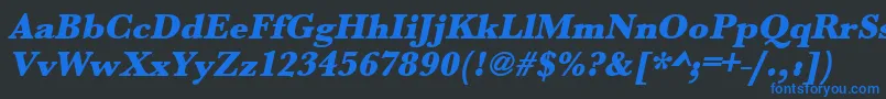 UrwbaskertultbolOblique Font – Blue Fonts on Black Background