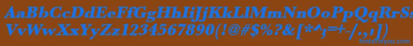 UrwbaskertultbolOblique Font – Blue Fonts on Brown Background