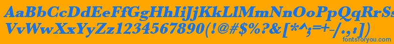 UrwbaskertultbolOblique Font – Blue Fonts on Orange Background