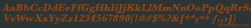 UrwbaskertultbolOblique Font – Brown Fonts on Black Background
