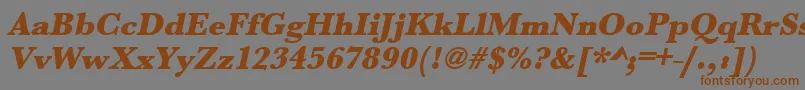 UrwbaskertultbolOblique-fontti – ruskeat fontit harmaalla taustalla