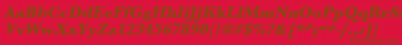 UrwbaskertultbolOblique Font – Brown Fonts on Red Background