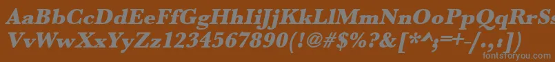 UrwbaskertultbolOblique Font – Gray Fonts on Brown Background