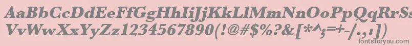フォントUrwbaskertultbolOblique – ピンクの背景に灰色の文字