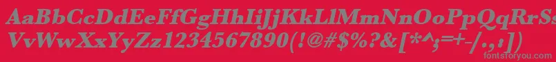 UrwbaskertultbolOblique Font – Gray Fonts on Red Background
