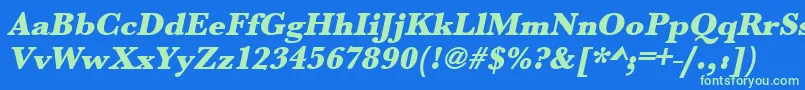 UrwbaskertultbolOblique Font – Green Fonts on Blue Background