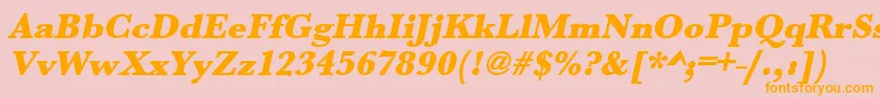 UrwbaskertultbolOblique-Schriftart – Orangefarbene Schriften auf rosa Hintergrund