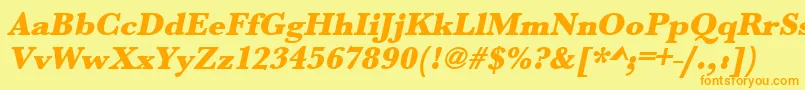 UrwbaskertultbolOblique Font – Orange Fonts on Yellow Background